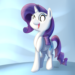 Size: 1000x1000 | Tagged: safe, artist:cheshiresdesires, rarity, pony, unicorn, female, mare, purple mane, smiling, solo, white coat