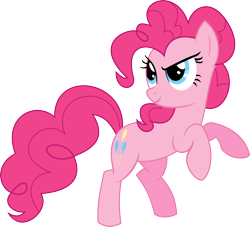 Size: 2000x1817 | Tagged: safe, artist:patec, pinkie pie, earth pony, pony, sonic rainboom (episode), female, mare, rearing, simple background, smiling, smirk, solo, transparent background, vector