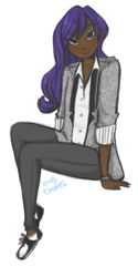 Size: 300x600 | Tagged: safe, artist:lovechafes, rarity, bedroom eyes, dark skin, humanized, simple background, solo