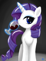 Size: 512x680 | Tagged: safe, artist:silvercommando, rarity, pony, unicorn, drinking, solo, wine