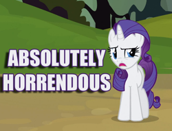 Size: 582x445 | Tagged: safe, rarity, pony, unicorn, spike at your service, absolutely horrendous, female, horn, mare, reaction image, solo