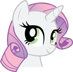 Size: 1000x986 | Tagged: safe, artist:cupcakescankill, rarity, sweetie belle, pony, unicorn, fusion, rivine, simple background, solo, transparent background, vector