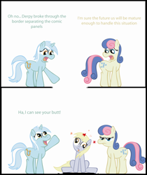 Size: 5184x6173 | Tagged: safe, artist:t-3000, bon bon, derpy hooves, lyra heartstrings, sweetie drops, earth pony, pegasus, pony, unicorn, absurd resolution, comic, female, mare