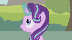 Size: 541x304 | Tagged: safe, artist:forgalorga, queen chrysalis, starlight glimmer, changeling, changeling queen, pony, unicorn, animated, chrysabuse, crater, death, duo, execution, female, fight, former queen chrysalis, gif, hoverboard, implied death, magic, mare, ponyville, punish the villain, starlight glimmer is overpowered, starlight is overpowered, starlight wants your cutie mark, stolen cutie marks, swegway