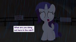 Size: 1280x720 | Tagged: safe, artist:dtcx97, rarity, pony, unicorn, ask, filly, rain, the ponyville diaries, tumblr