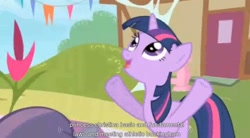 Size: 1073x592 | Tagged: safe, derpibooru import, screencap, sweetie belle, twilight sparkle, the cutie mark chronicles, needs more jpeg, youtube, youtube caption