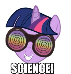 Size: 579x599 | Tagged: safe, artist:mike-hawke, derpibooru import, twilight sparkle, dr. insano, goggles, science, spoony, text, the spoony experiment