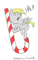 Size: 469x750 | Tagged: safe, artist:chevrium, derpy hooves, pegasus, pony, 30 minute art challenge, candy cane, female, mare