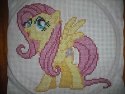 Size: 3264x2448 | Tagged: safe, artist:secludedotaku, fluttershy, pegasus, pony, cross stitch, photo, solo