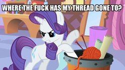 Size: 1280x720 | Tagged: safe, rarity, pony, unicorn, meta, reaction image, thread, vulgar