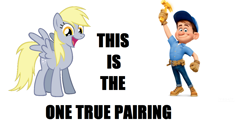 Size: 1366x685 | Tagged: safe, artist:fineartobserver, derpy hooves, pegasus, pony, all caps, crack shipping, derp-it, exploitable meme, female, fix-it felix jr., image macro, impact font, mare, otp, underp, wreck-it ralph