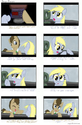 Size: 928x1408 | Tagged: safe, artist:snapai, derpy hooves, doctor whooves, pegasus, pony, austin powers, comic, female, fourth wall, mare, parody, underp