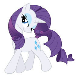 Size: 800x800 | Tagged: safe, artist:30clock, rarity, pony, unicorn, female, mare, pixiv, purple mane, solo, white coat