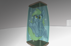 Size: 732x478 | Tagged: safe, artist:bikkisu, derpy hooves, pegasus, pony, female, mare, solo, underwater, water tank