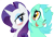 Size: 1039x706 | Tagged: safe, artist:faith-wolff, lyra heartstrings, rarity, pony, unicorn, blushing, female, lesbian, lyraty, shipping