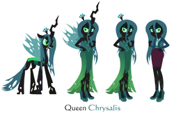 Size: 1454x1018 | Tagged: safe, artist:prettycelestia, queen chrysalis, changeling, changeling queen, equestria girls, alternate costumes, clothes, dress, equestria girls-ified, female, high heels, holes, mare, shoes, skirt