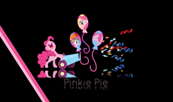 Size: 1980x1161 | Tagged: safe, artist:chaoslight115, pinkie pie, earth pony, pony, balloon, female, mare, pink coat, pink mane, wallpaper