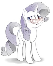 Size: 700x862 | Tagged: safe, artist:macflash2, rarity, pony, unicorn, female, glasses, horn, mare, white coat