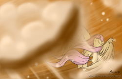 Size: 1500x965 | Tagged: safe, artist:srmario, fluttershy, pegasus, pony, female, mare, sky