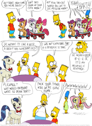 Size: 801x1092 | Tagged: safe, artist:kturtle, apple bloom, fluttershy, horte cuisine, savoir fare, scootaloo, sweetie belle, pegasus, pony, bart simpson, comic, crossover, cutie mark crusaders, hilarious in hindsight, homer simpson, lisa simpson, marge simpson, the simpsons