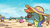 Size: 640x360 | Tagged: safe, artist:pirill, derpibooru import, rainbow dash, crab, pegasus, pony, atg 2017, beach, equestria daily exclusive, hat, newbie artist training grounds, solo