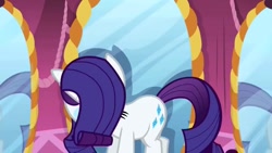 Size: 1136x640 | Tagged: safe, screencap, rarity, pony, unicorn, female, horn, mare, theme song, white coat