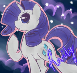 Size: 800x763 | Tagged: safe, artist:csc-x, rarity, pony, unicorn, female, mare, raised hoof, smiling, solo