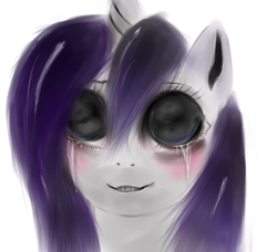 Size: 994x905 | Tagged: safe, artist:butterscotch-angel, rarity, pony, unicorn, creepy, crying, nightmare fuel