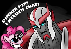 Size: 1077x742 | Tagged: safe, pinkie pie, earth pony, pony, crossover, ratchet (transformers), transformers, transformers prime