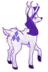 Size: 1088x1600 | Tagged: safe, rarity, deer, pony, unicorn, female, horn, mare, species swap, white coat