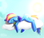 Size: 2000x1700 | Tagged: safe, artist:bellheller, derpibooru import, rainbow dash, pegasus, pony, backwards cutie mark, cloud, sleeping, solo, sun