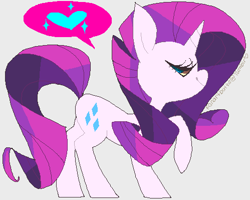 Size: 499x399 | Tagged: safe, artist:fanartbutts, rarity, pony, unicorn, female, heart, looking at you, mare, raised hoof, simple background, solo, white background