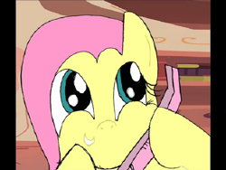 Size: 704x528 | Tagged: artist needed, safe, artist:esprites, fluttershy, pegasus, pony, cape fear, phone