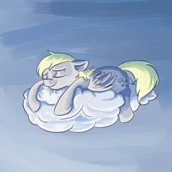 Size: 900x900 | Tagged: safe, artist:catfusting, derpy hooves, pegasus, pony, cloud, female, mare