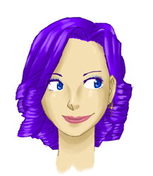 Size: 602x694 | Tagged: safe, artist:burstkiller, rarity, human, clothes, female, humanized, purple hair, solo