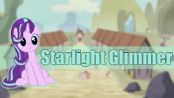 Size: 1920x1080 | Tagged: safe, artist:arifproject, artist:mrtroll1099, starlight glimmer, pony, unicorn, :3, cute, equal town, female, glimmerbetes, mare, our town, sitting, sitting catface meme, town, vector, wallpaper