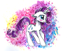 Size: 1498x1023 | Tagged: safe, artist:smartmeggie, rarity, pony, unicorn, blushing, solo, traditional art