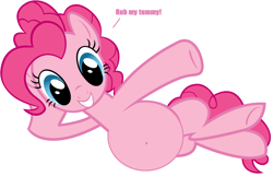 Size: 1381x887 | Tagged: safe, pinkie pie, earth pony, pony, bellyrubs, female, mare, pink coat, pink mane, pregnant, pregnant edit