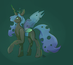 Size: 1024x904 | Tagged: safe, artist:flutterfan739, queen chrysalis, changeling, changeling queen, female, profile, simple background, solo