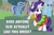 Size: 502x330 | Tagged: safe, edit, edited screencap, screencap, amethyst star, bon bon, cherry cola, cherry fizzy, coco crusoe, doctor whooves, lemon hearts, linky, lyra heartstrings, minuette, rarity, shoeshine, sparkler, sweetie drops, pony, unicorn, magic duel, image macro, meme, meta