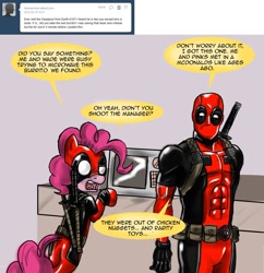 Size: 1280x1325 | Tagged: safe, artist:ask-pinkie-pool, pinkie pie, earth pony, pony, ask, ask-pinkie-pool, crossover, deadpool, pinkiepool, tumblr