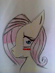 Size: 300x400 | Tagged: safe, artist:lawrencexviii, fluttershy, pegasus, pony, female, mare, pink mane, yellow coat