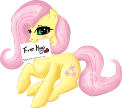 Size: 680x605 | Tagged: safe, fluttershy, pegasus, pony, blue eyes, exploitable meme, female, fluttershy's note meme, mare, mouth hold, note, pink mane, sign, simple background, solo, transparent background, wings, yellow coat