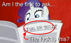 Size: 800x483 | Tagged: safe, screencap, rarity, pony, unicorn, female, horn, mare, newspaper, solo, text