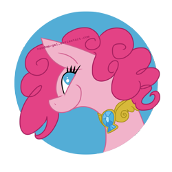 Size: 1309x1309 | Tagged: safe, artist:random-gal, pinkie pie, earth pony, pony, element of laughter, elements of harmony, female, mare, pink coat, pink mane