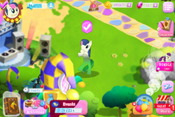 Size: 960x640 | Tagged: safe, bon bon, queen chrysalis, sweetie drops, changeling, changeling queen, pony, gameloft, gangnam style