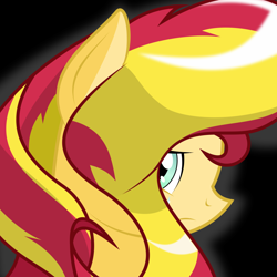 Size: 1280x1280 | Tagged: safe, artist:toughbluff, sunset shimmer, pony, sad, solo