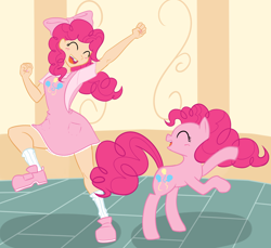 Size: 1724x1581 | Tagged: safe, artist:slipsketch, pinkie pie, clothes, duo female, female, human ponidox, humanized