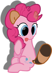 Size: 600x847 | Tagged: safe, artist:embertwist, pinkie pie, earth pony, pony, raccoon, tanooki, crossover, nintendo, power-up, solo, super mario bros., super mario bros. 3, tongue out