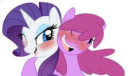 Size: 1142x680 | Tagged: safe, artist:faith-wolff, berry punch, berryshine, rarity, pony, unicorn, berrity, shipping